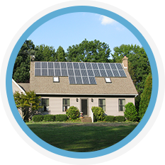 Solar panels on roof